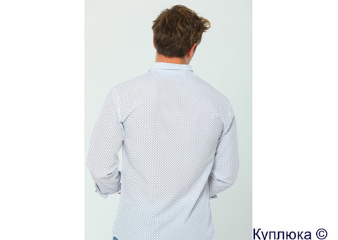 Рубашка белая мужская с длинным рукавом