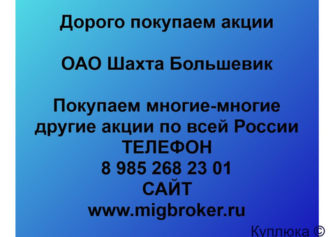Купим акции «Шахта Большевик»