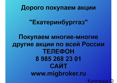 Купим акции «Екатеринбурггаз»