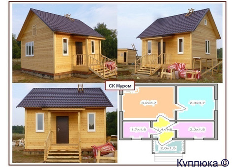 Каркасный дачный дом 6х6 м.