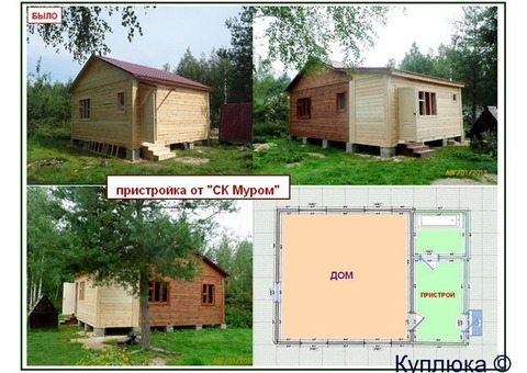 Каркасный дачный дом 6х6 м.